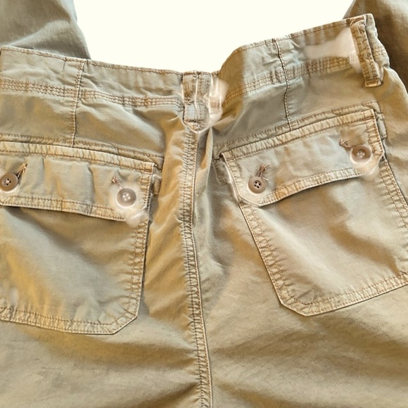 AE American Eagle Real Good Parachute Baggy Jogger Sz 8  Cargo Pockets Khaki - Picture 4 of 10